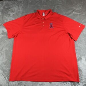 Los Angeles Angels Polo Mens 3XL Red Nike Golf Embroidered Dri Fit Baseball MLB